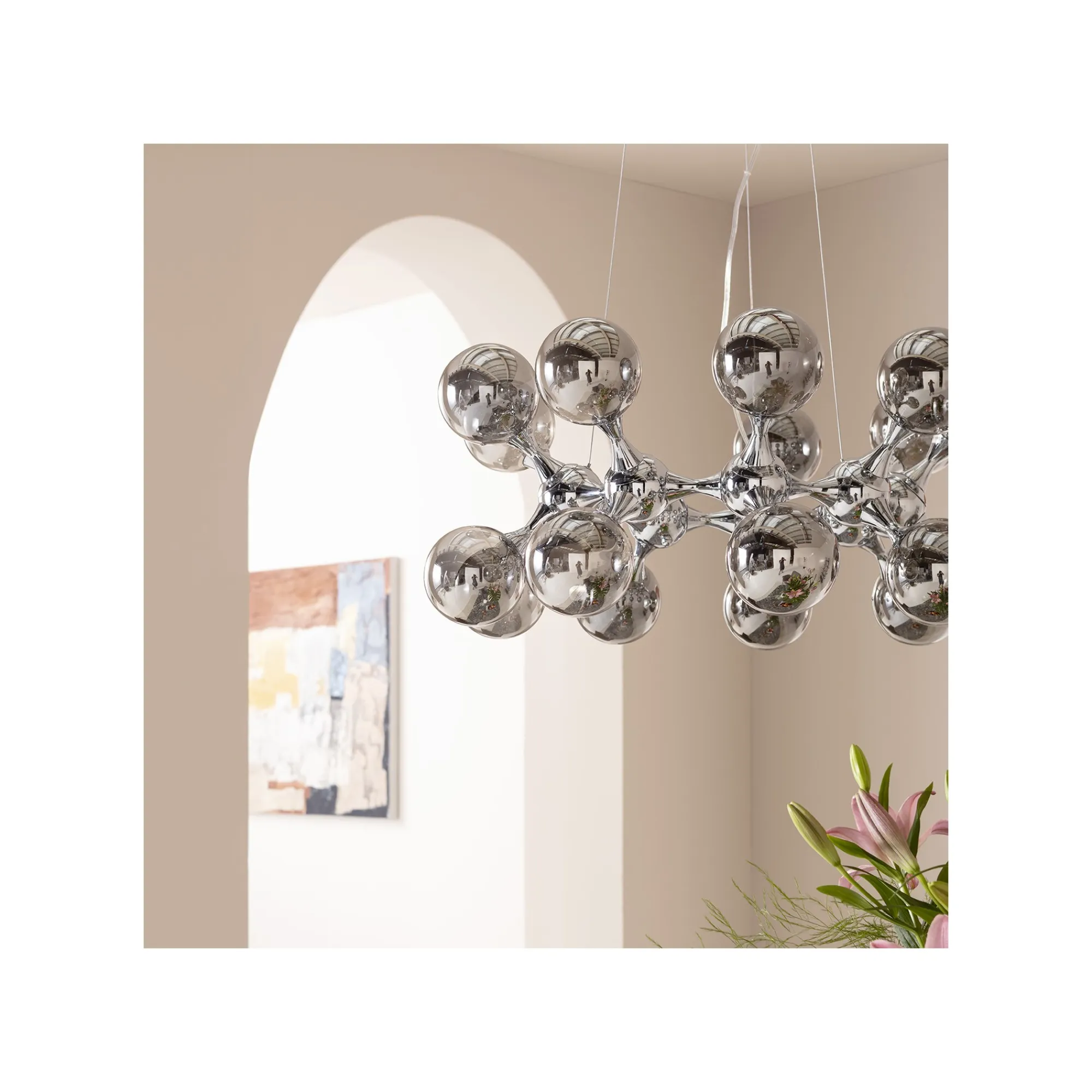 KARE Design Suspension Atomic Balls 18 Argentée ^ Lustre & Suspension