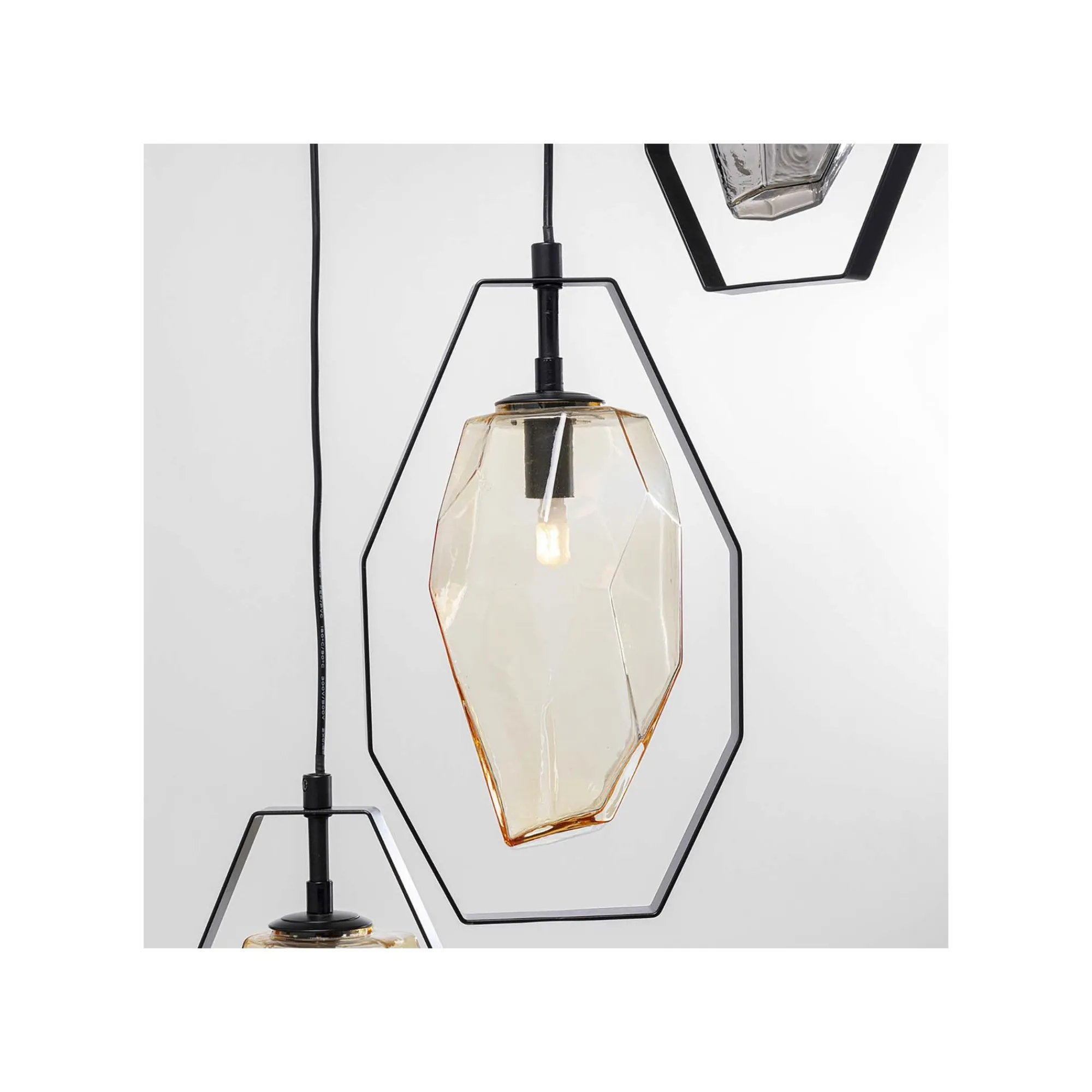 KARE Design Suspension Diamond Fever Noire 42cm ^ Lustre & Suspension