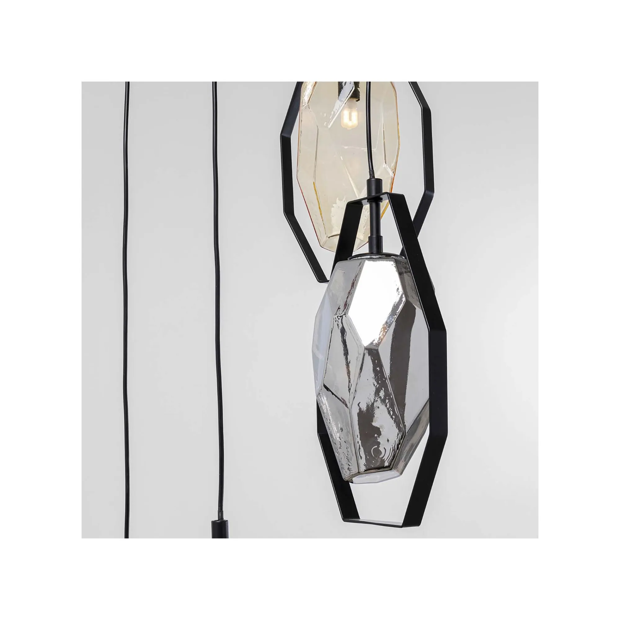 KARE Design Suspension Diamond Fever Noire 42cm ^ Lustre & Suspension