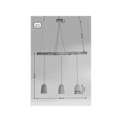 KARE Design Suspension Dining Concrete 3 Noire ^ Lustre & Suspension