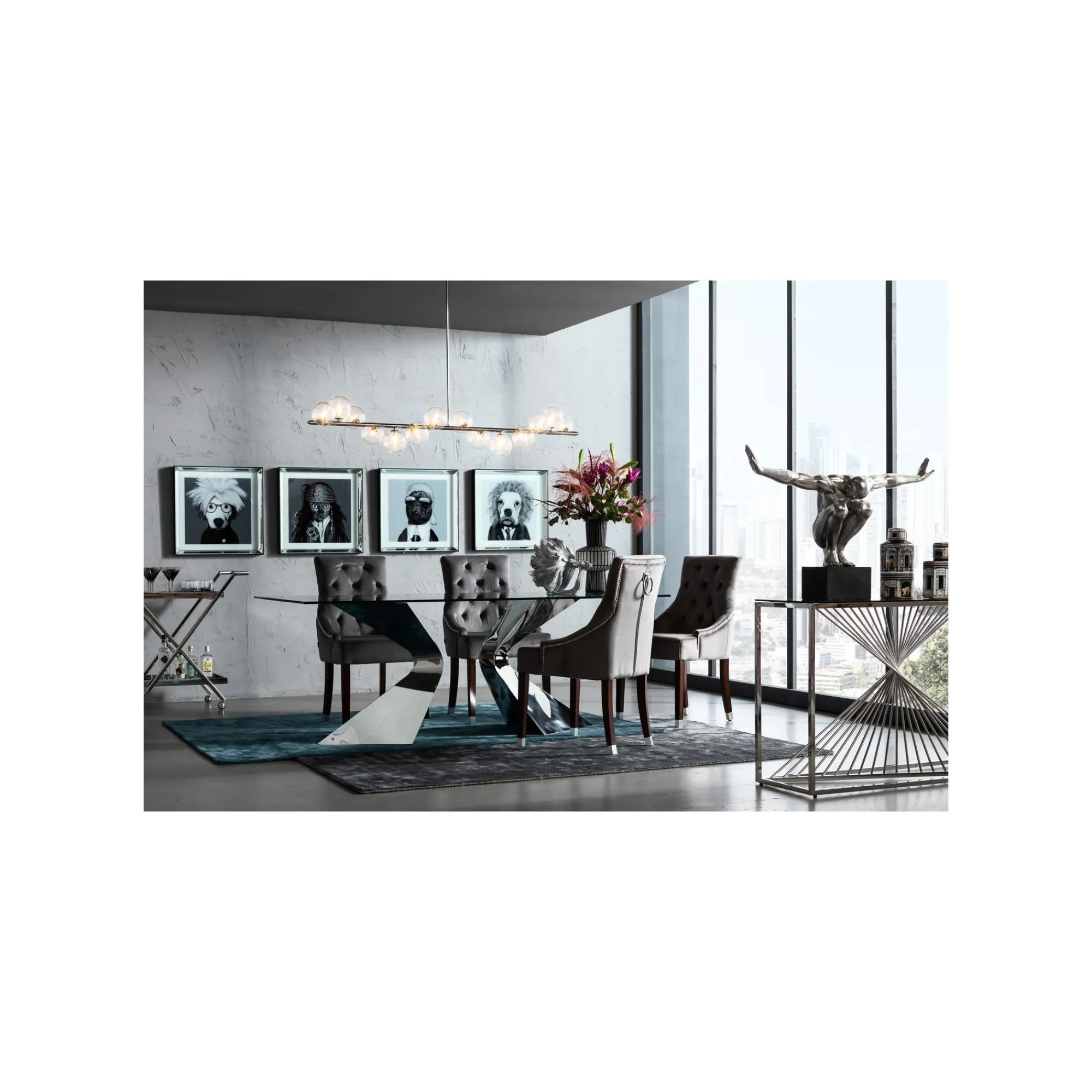 KARE Design Suspension Scala Balls 150cm Chromée ^ Lustre & Suspension