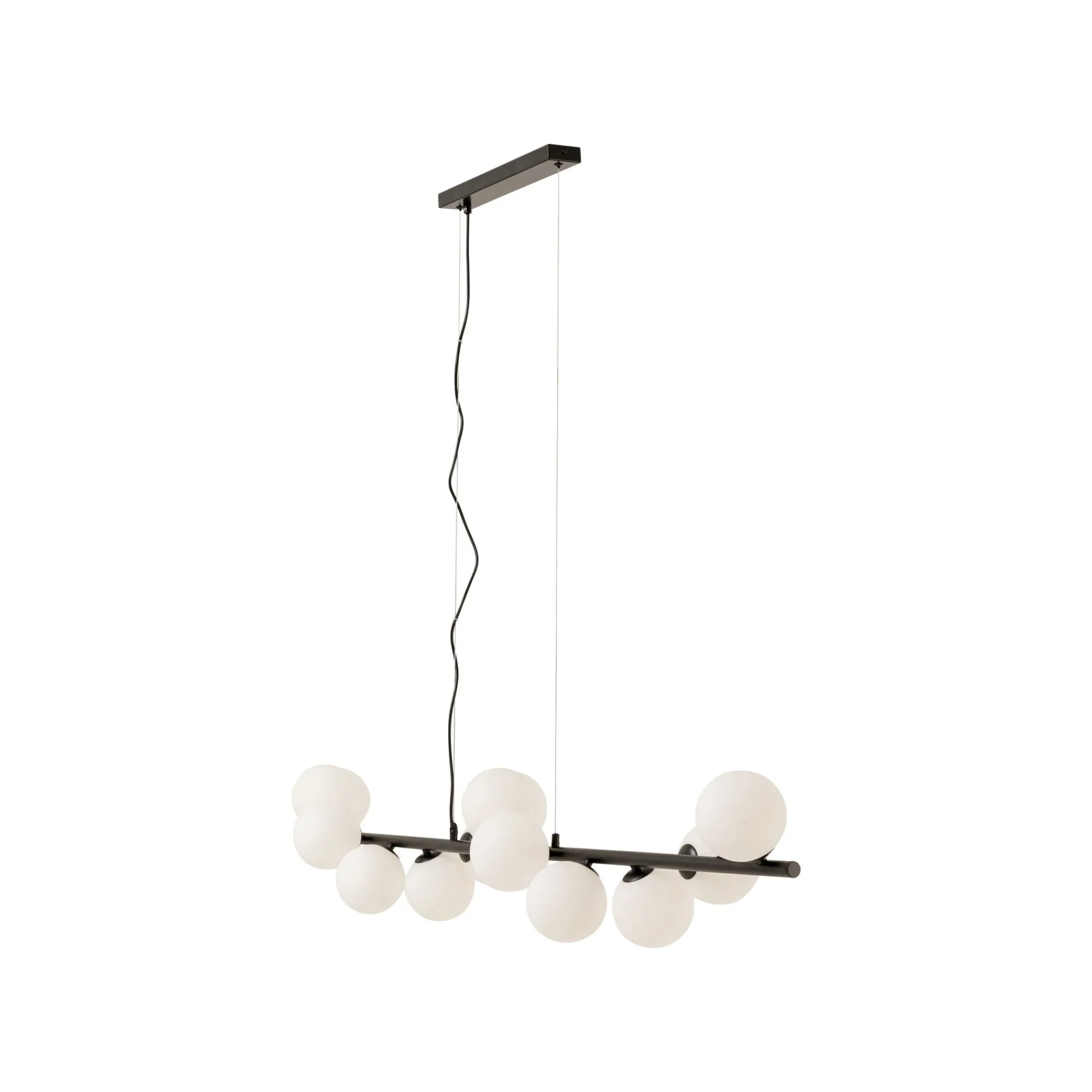 KARE Design Suspension Scala Balls Milky 150cm Noire ^ Lustre & Suspension