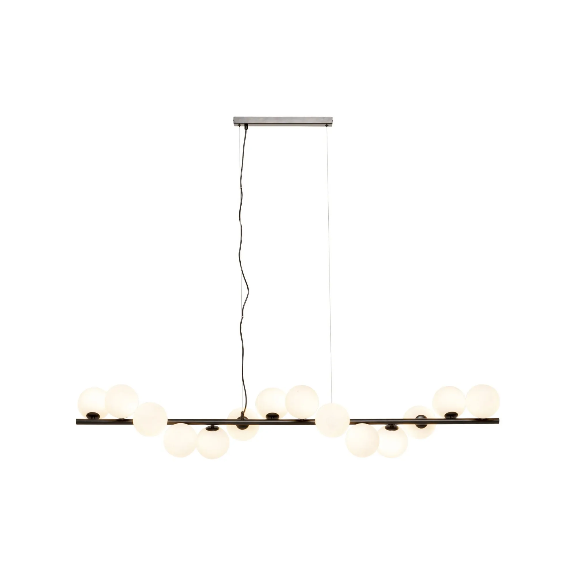 KARE Design Suspension Scala Balls Milky 150cm Noire ^ Lustre & Suspension