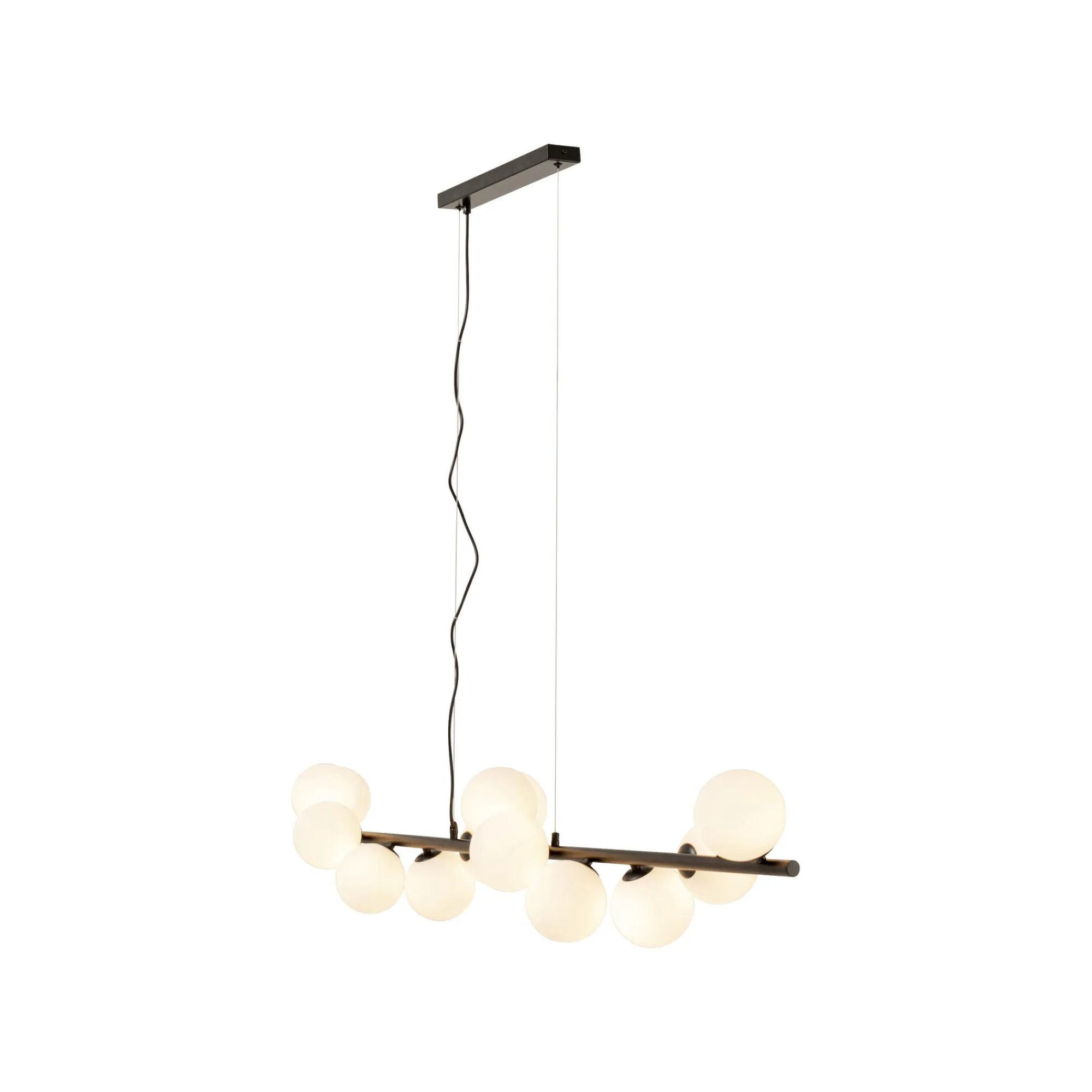 KARE Design Suspension Scala Balls Milky 150cm Noire ^ Lustre & Suspension