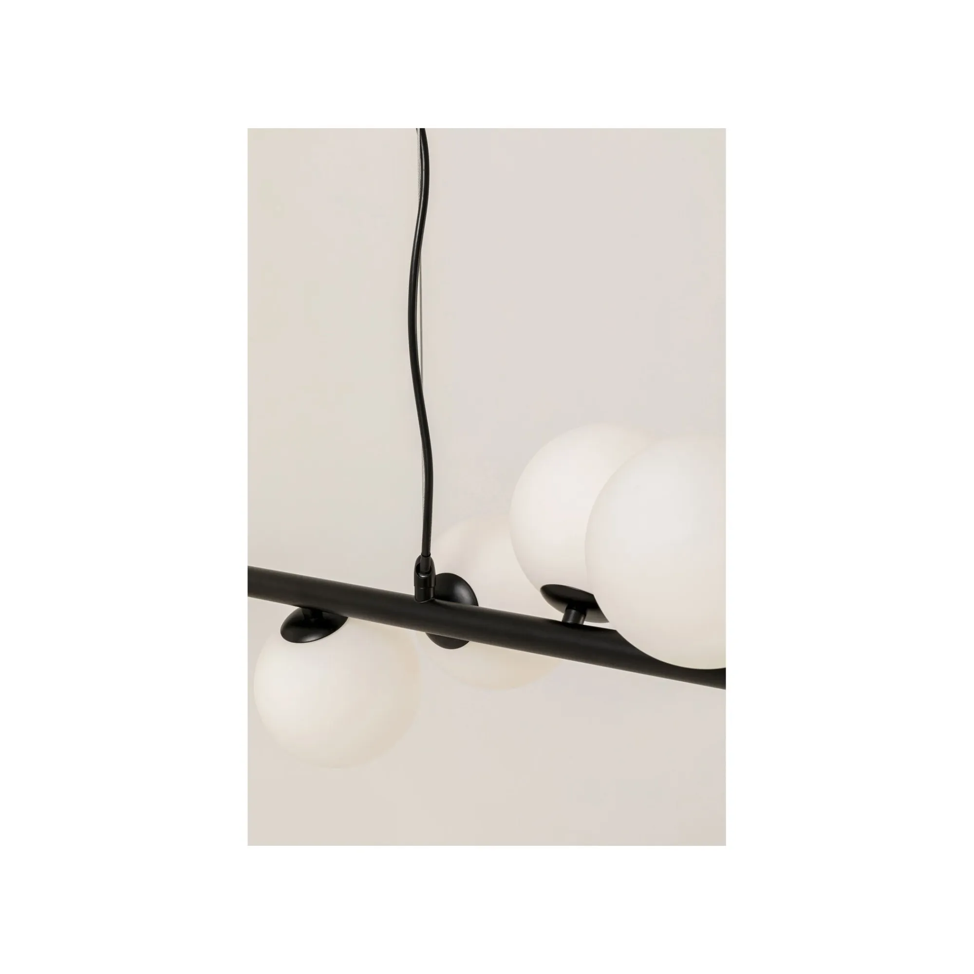 KARE Design Suspension Scala Balls Milky 150cm Noire ^ Lustre & Suspension