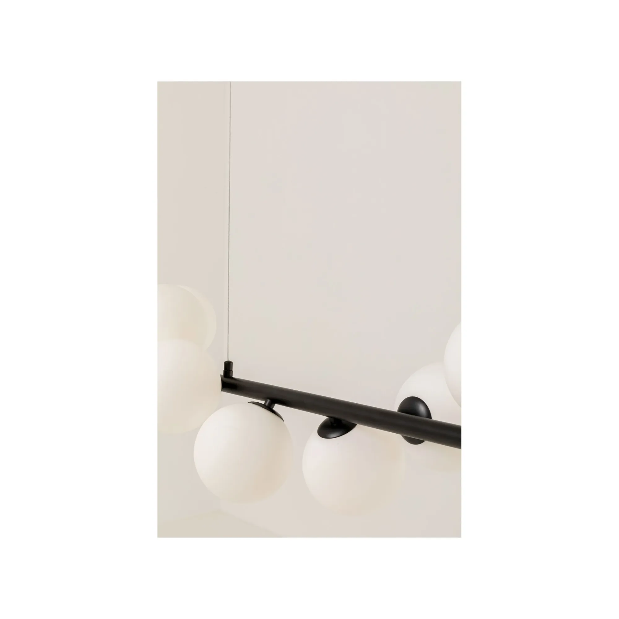 KARE Design Suspension Scala Balls Milky 150cm Noire ^ Lustre & Suspension