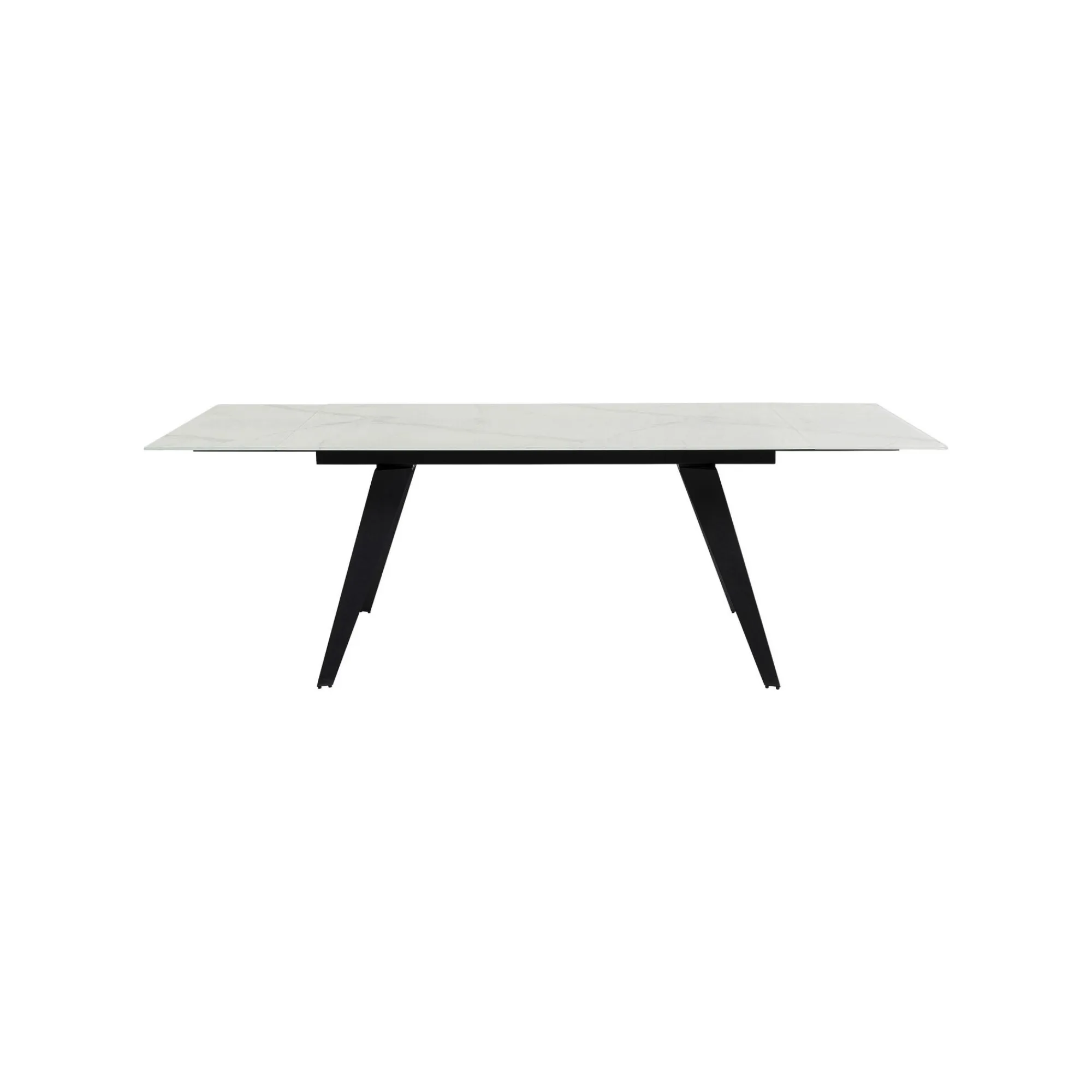 KARE Design Table à Rallonges Amsterdam 240x90cm Effet Marbre Blanc ^ Table