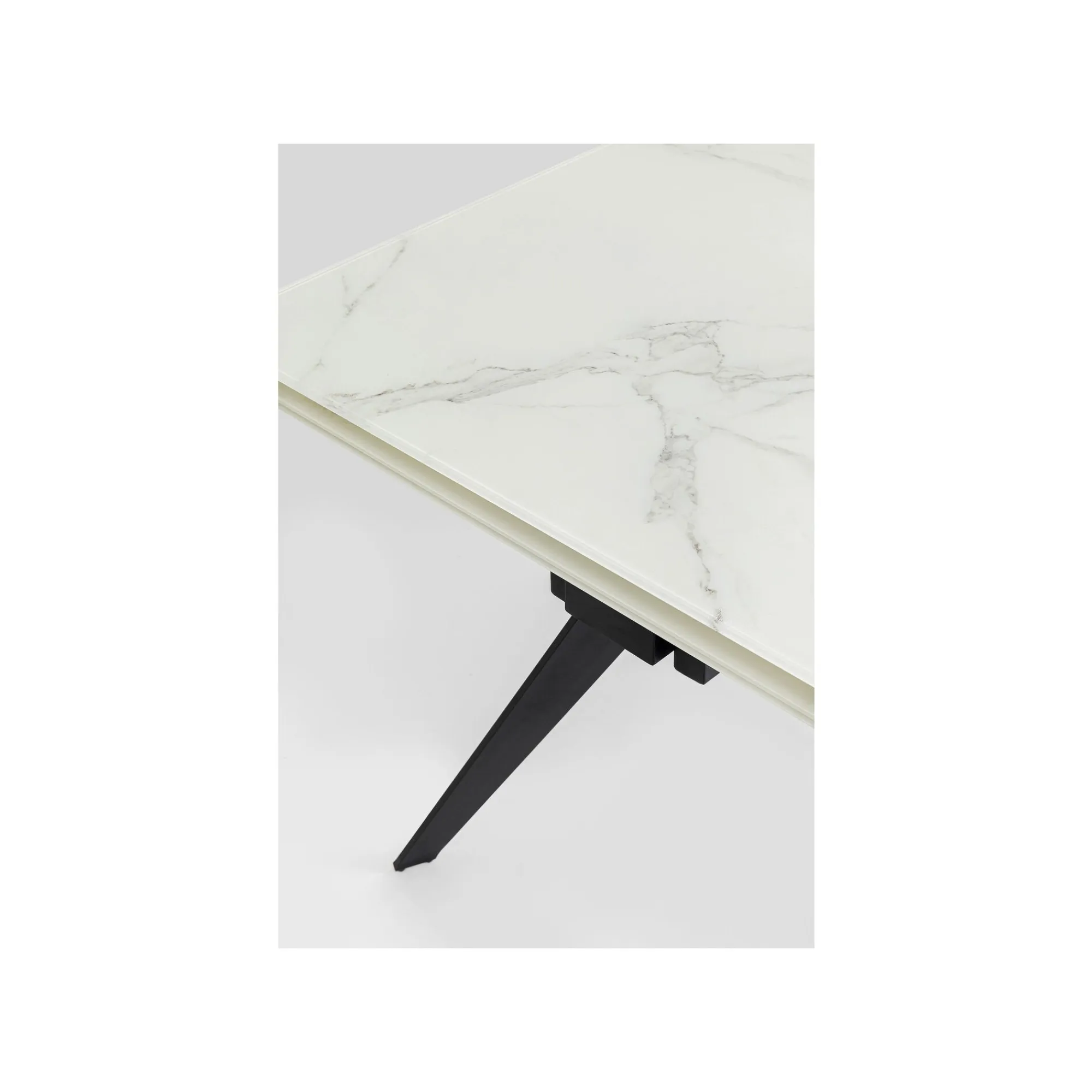 KARE Design Table à Rallonges Amsterdam 240x90cm Effet Marbre Blanc ^ Table