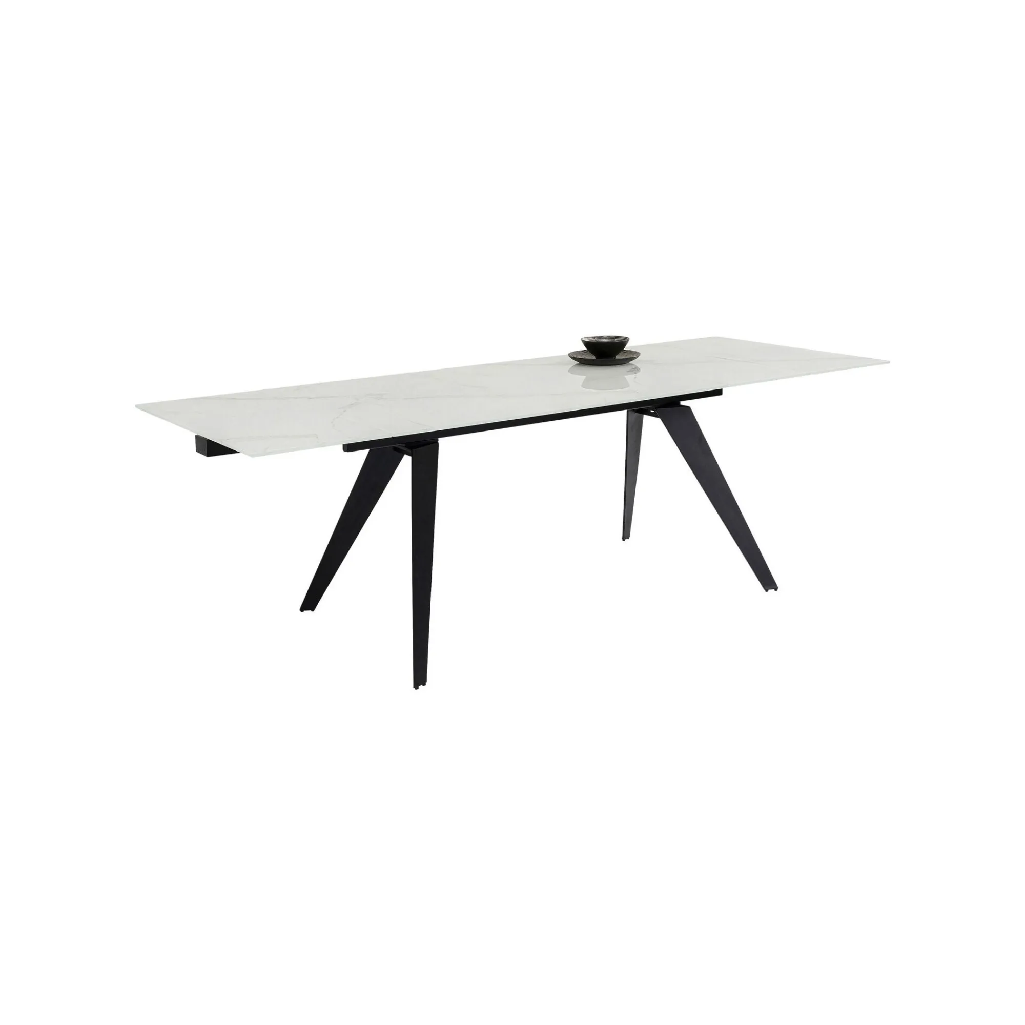 KARE Design Table à Rallonges Amsterdam 240x90cm Effet Marbre Blanc ^ Table