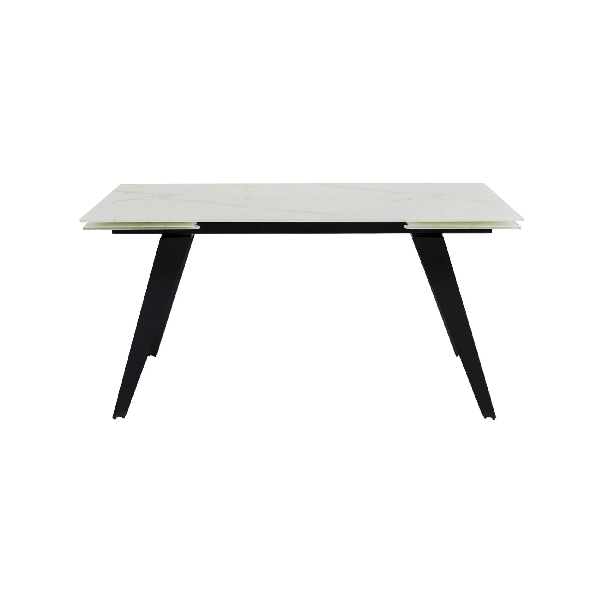 KARE Design Table à Rallonges Amsterdam 240x90cm Effet Marbre Blanc ^ Table