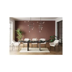 KARE Design Table à Rallonges Novel 180x90cm Noire ^ Table