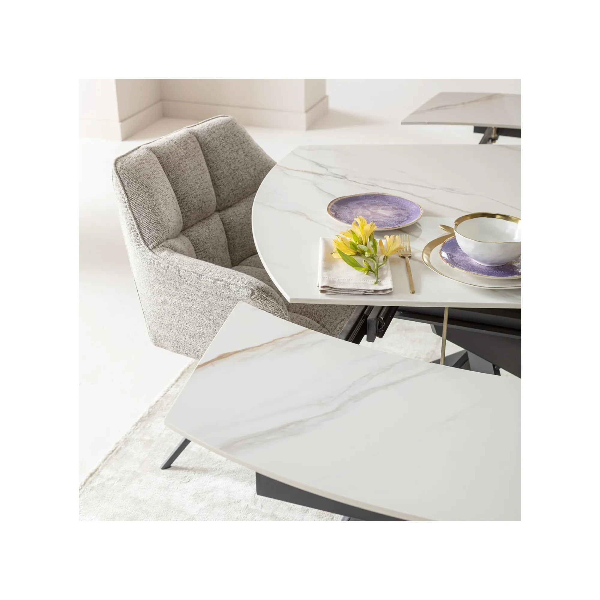 KARE Design Table à Rallonges Twist 180x90cm Blanche ^ Table