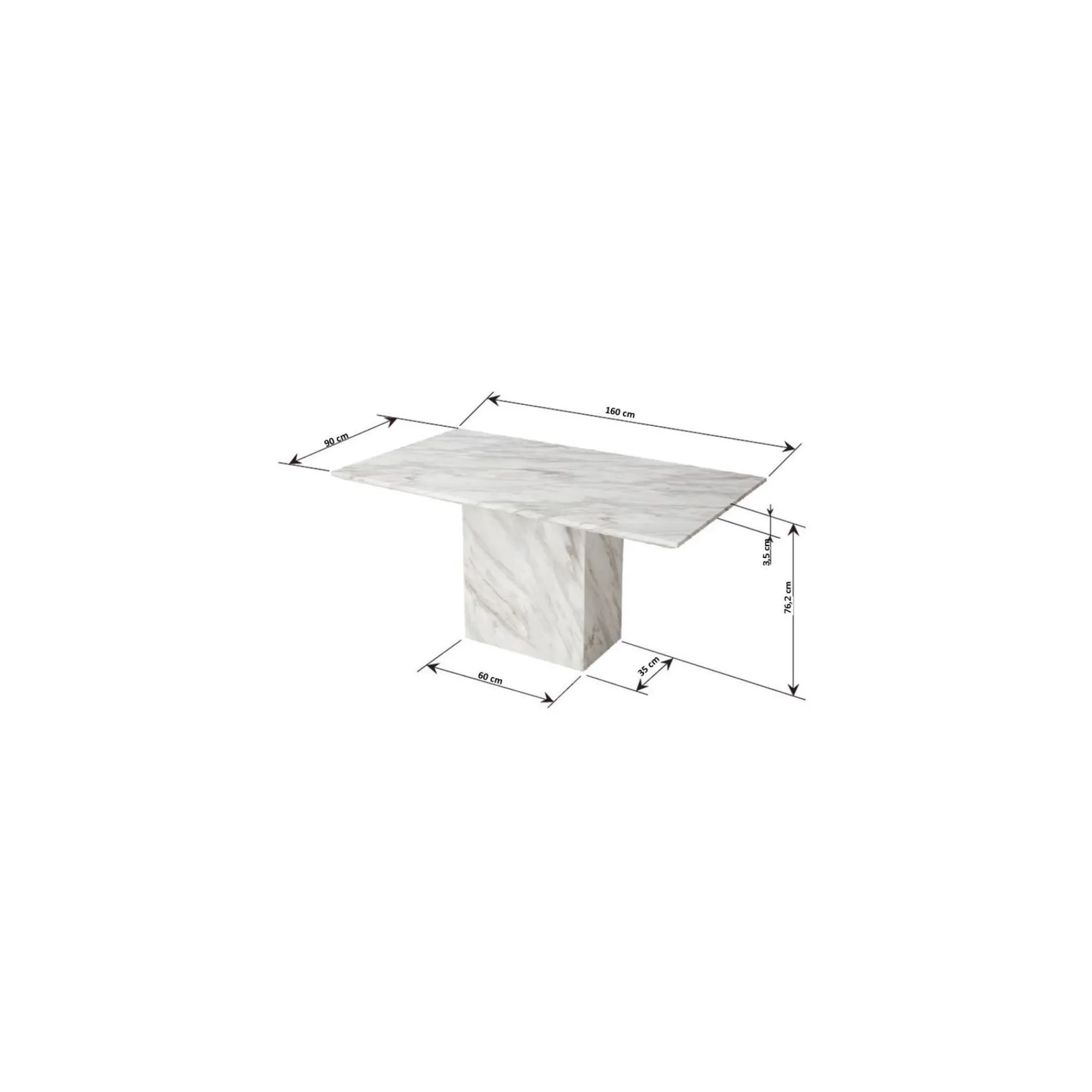 KARE Design Table Artistico Marbre Blanc 160x90cm ^ Table