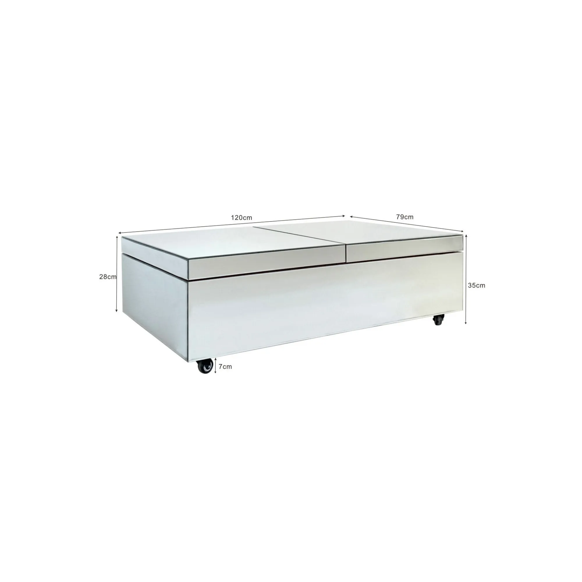 KARE Design Table Basse Bar Luxury Argent 39x120cm ^ Coffre & Malle|Table Basse
