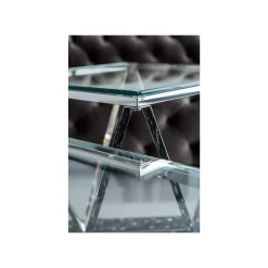 KARE Design Table Basse Cristallo 80x80cm Argentée ^ Table Basse