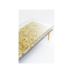 KARE Design Table Basse Fleurs Dorées 3D 120x60cm ^ Table Basse
