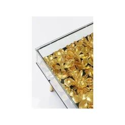 KARE Design Table Basse Fleurs Dorées 3D 120x60cm ^ Table Basse