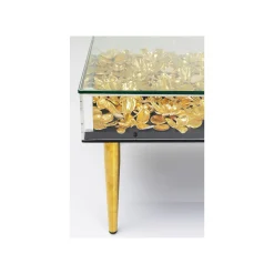KARE Design Table Basse Fleurs Dorées 3D 120x60cm ^ Table Basse