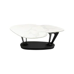 KARE Design Table Basse Franklin Effet Marbre Blanc ^ Table Basse