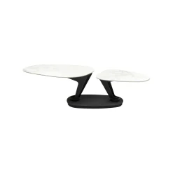 KARE Design Table Basse Franklin Effet Marbre Blanc ^ Table Basse
