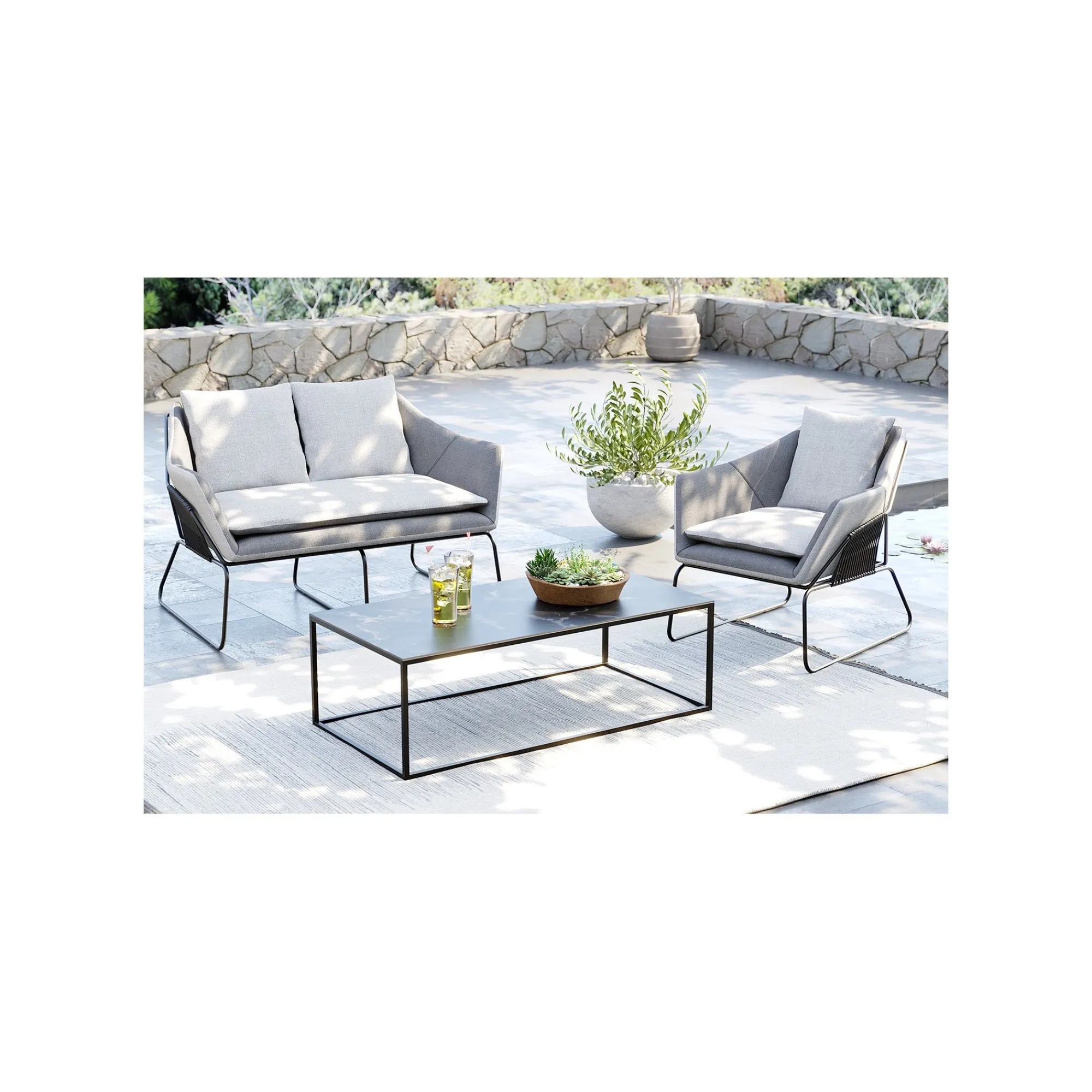 KARE Design Table Basse Key West 120x60cm Noire ^ Table Basse