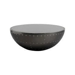 KARE Design Table Basse Lounge 83cm Grise Rivets ^ Table Basse
