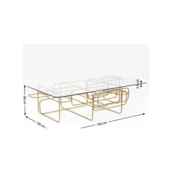 KARE Design Table Basse Meander 140x80cm Dorée ^ Table Basse