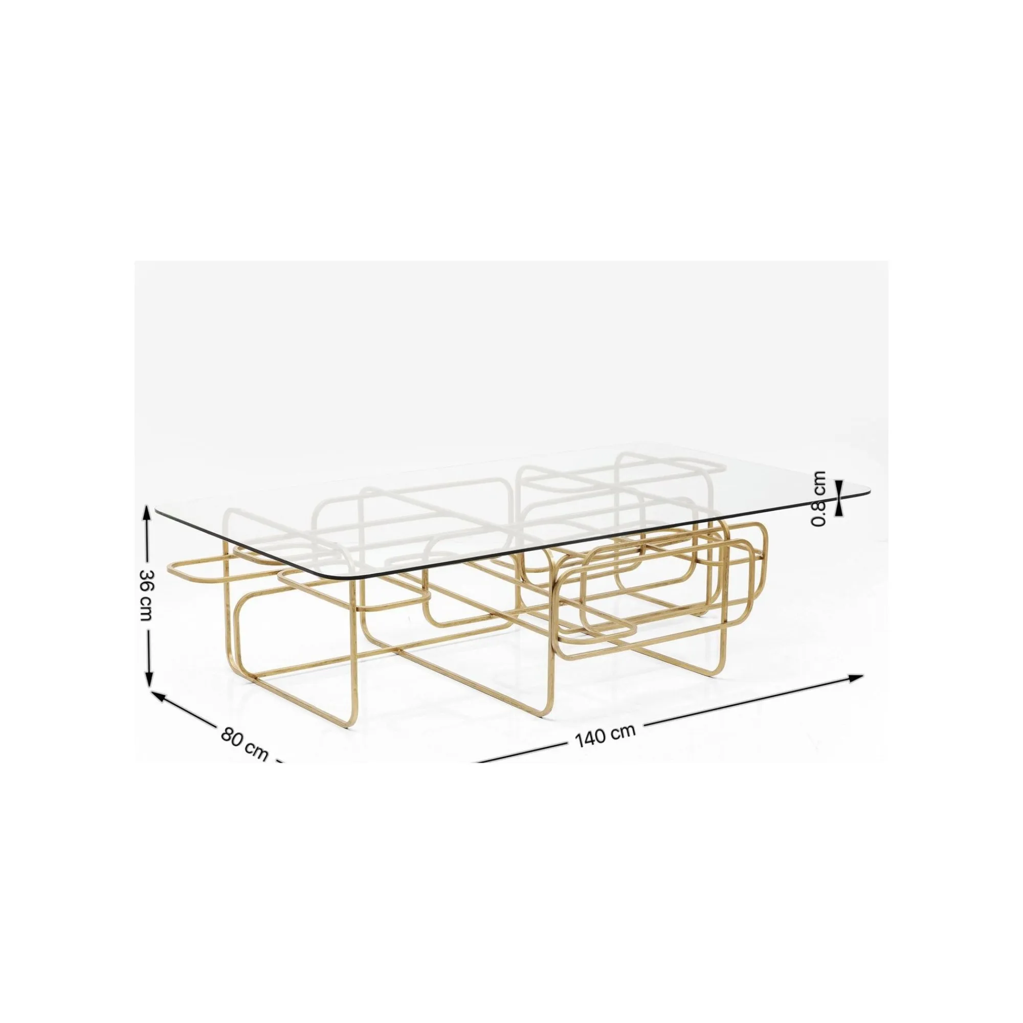 KARE Design Table Basse Meander 140x80cm Dorée ^ Table Basse