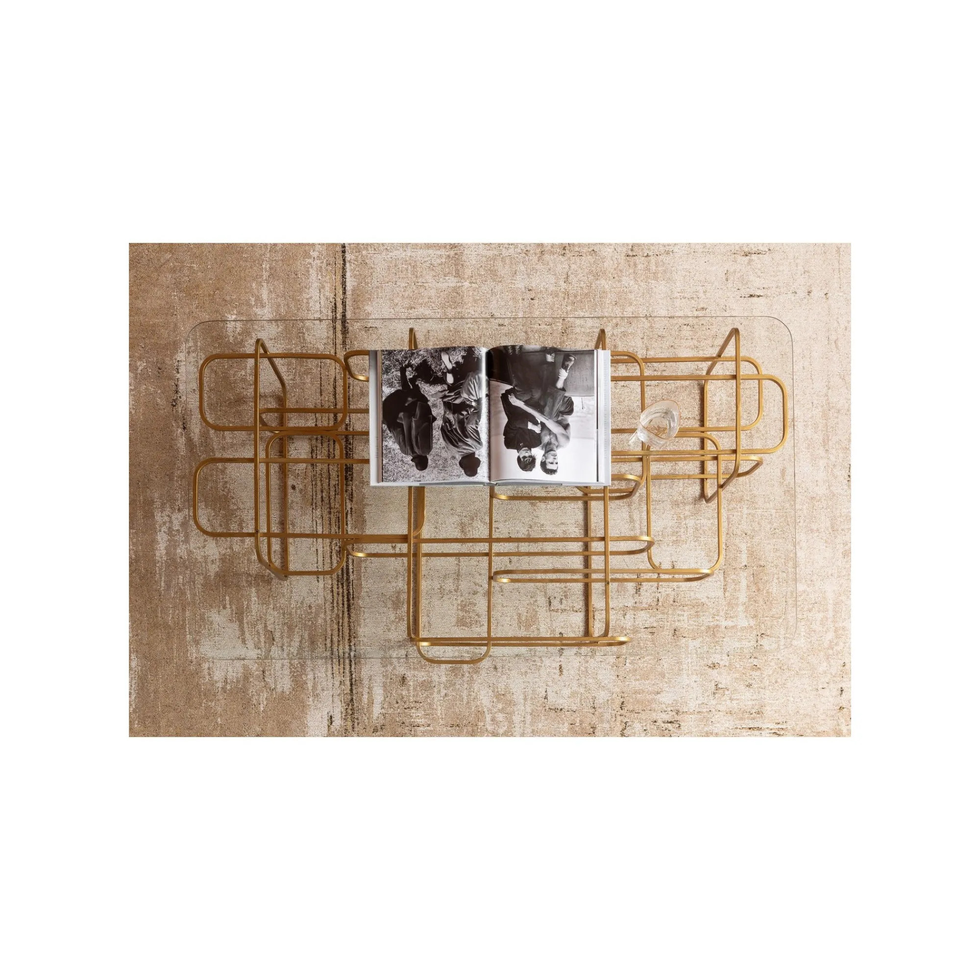 KARE Design Table Basse Meander 140x80cm Dorée ^ Table Basse