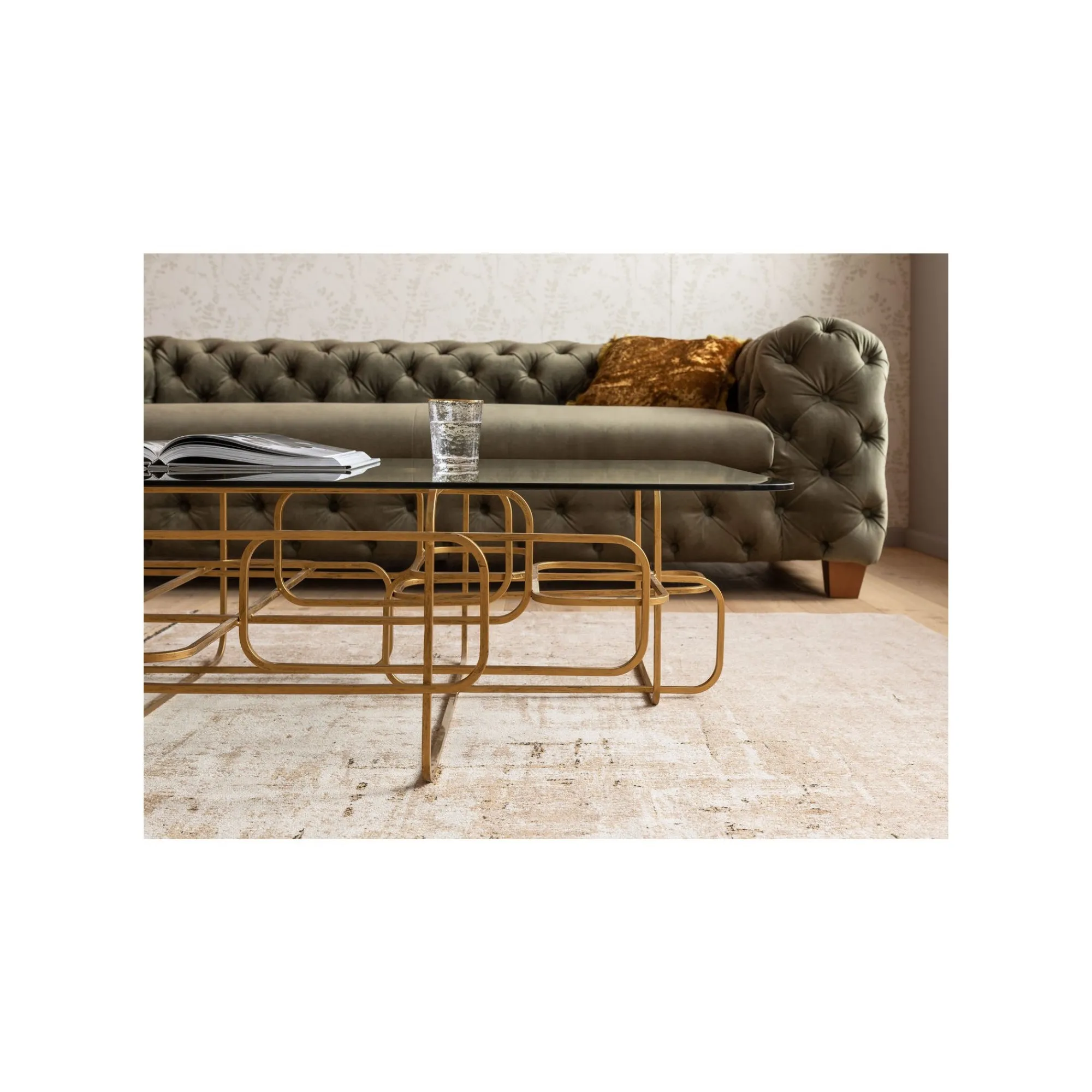 KARE Design Table Basse Meander 140x80cm Dorée ^ Table Basse