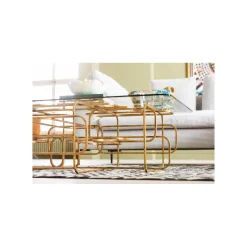 KARE Design Table Basse Meander 140x80cm Dorée ^ Table Basse