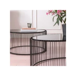 KARE Design Table Basse Ovale Wire 60x90cm Noire ^ Table Basse