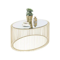 KARE Design Table Basse Ovale Wire 60x90cm Laiton ^ Table Basse
