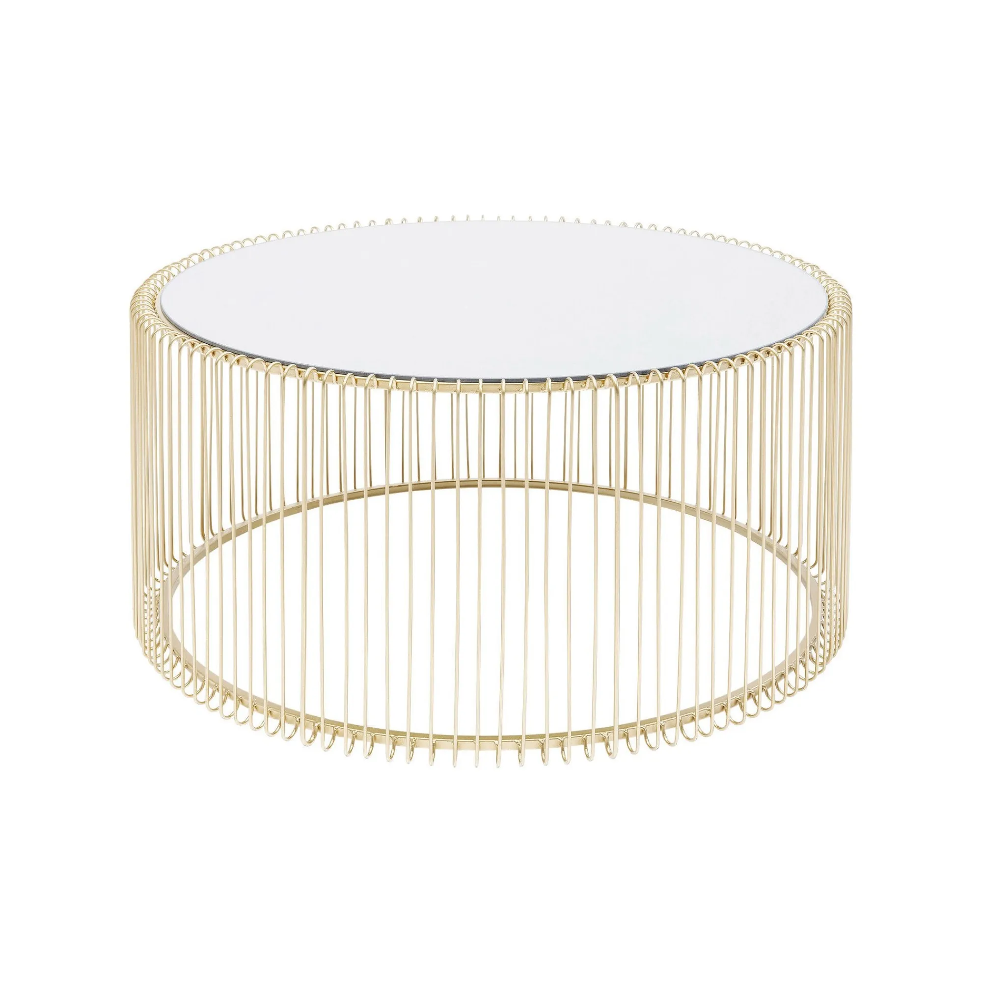 KARE Design Table Basse Ronde Wire 80cm Laiton ^ Table Basse