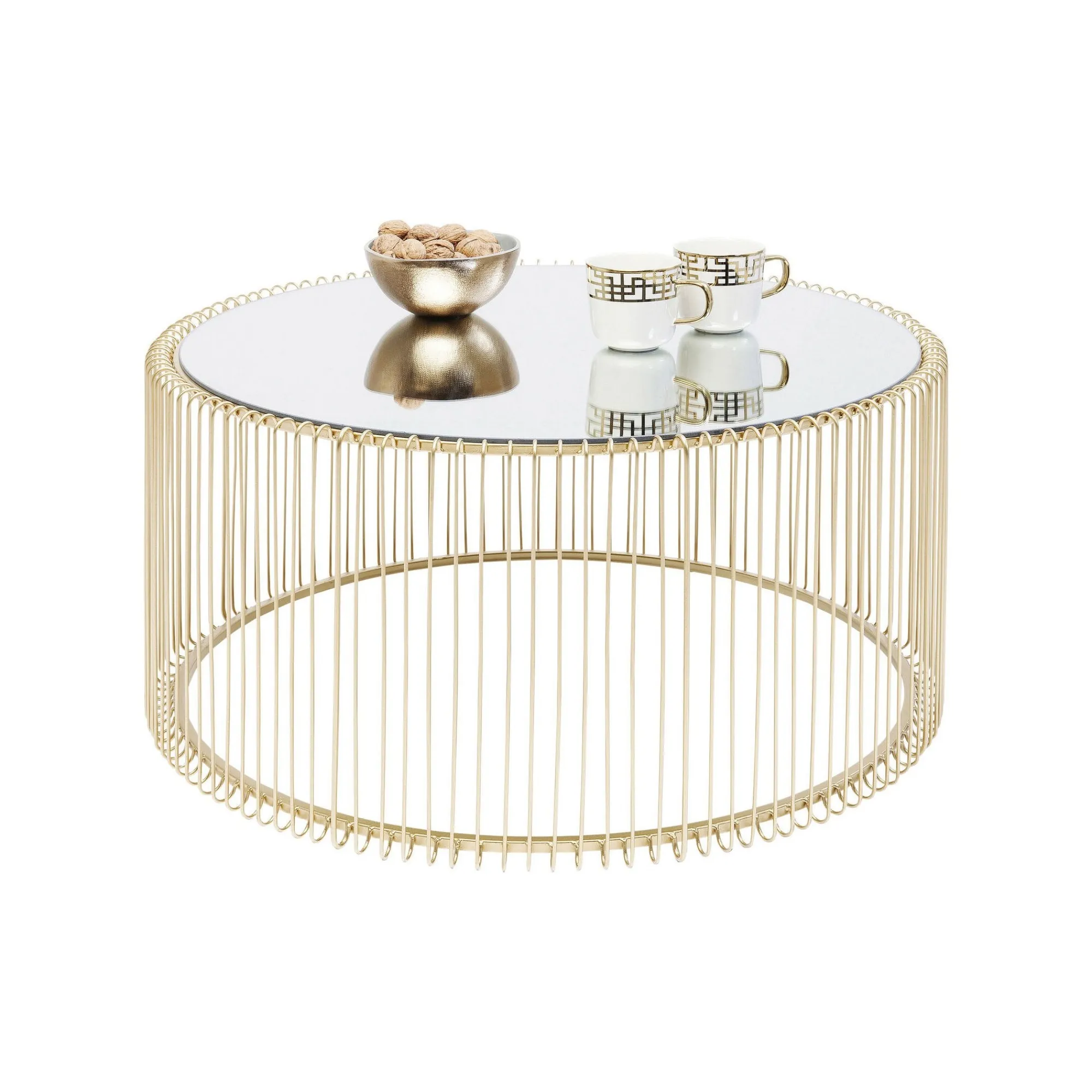 KARE Design Table Basse Ronde Wire 80cm Laiton ^ Table Basse