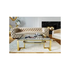 KARE Design Table Basse Rush 120x120cm Dorée ^ Table Basse