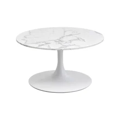 KARE Design Table Basse Schickeria Effet Marbre Blanc 80cm ^ Table Basse