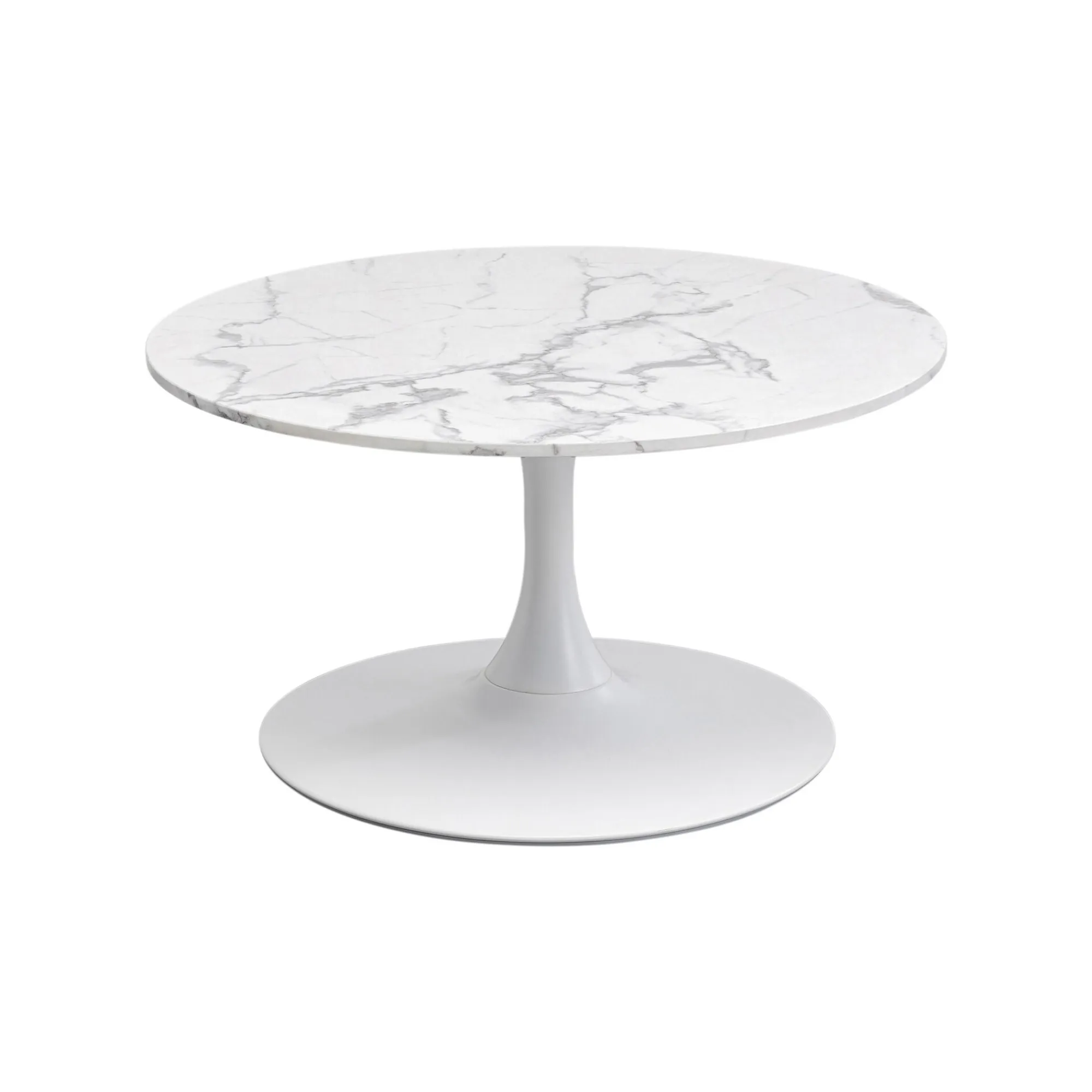 KARE Design Table Basse Schickeria Effet Marbre Blanc 80cm ^ Table Basse