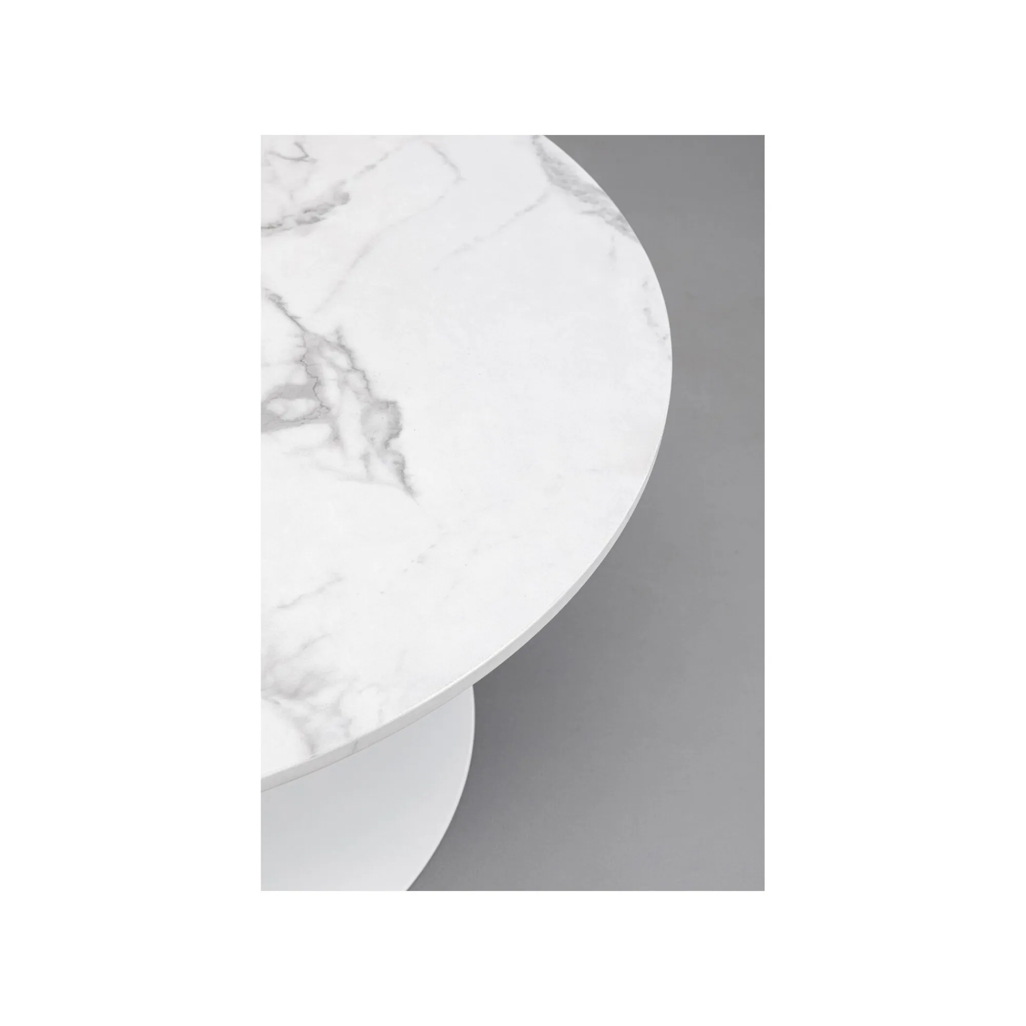 KARE Design Table Basse Schickeria Effet Marbre Blanc 80cm ^ Table Basse