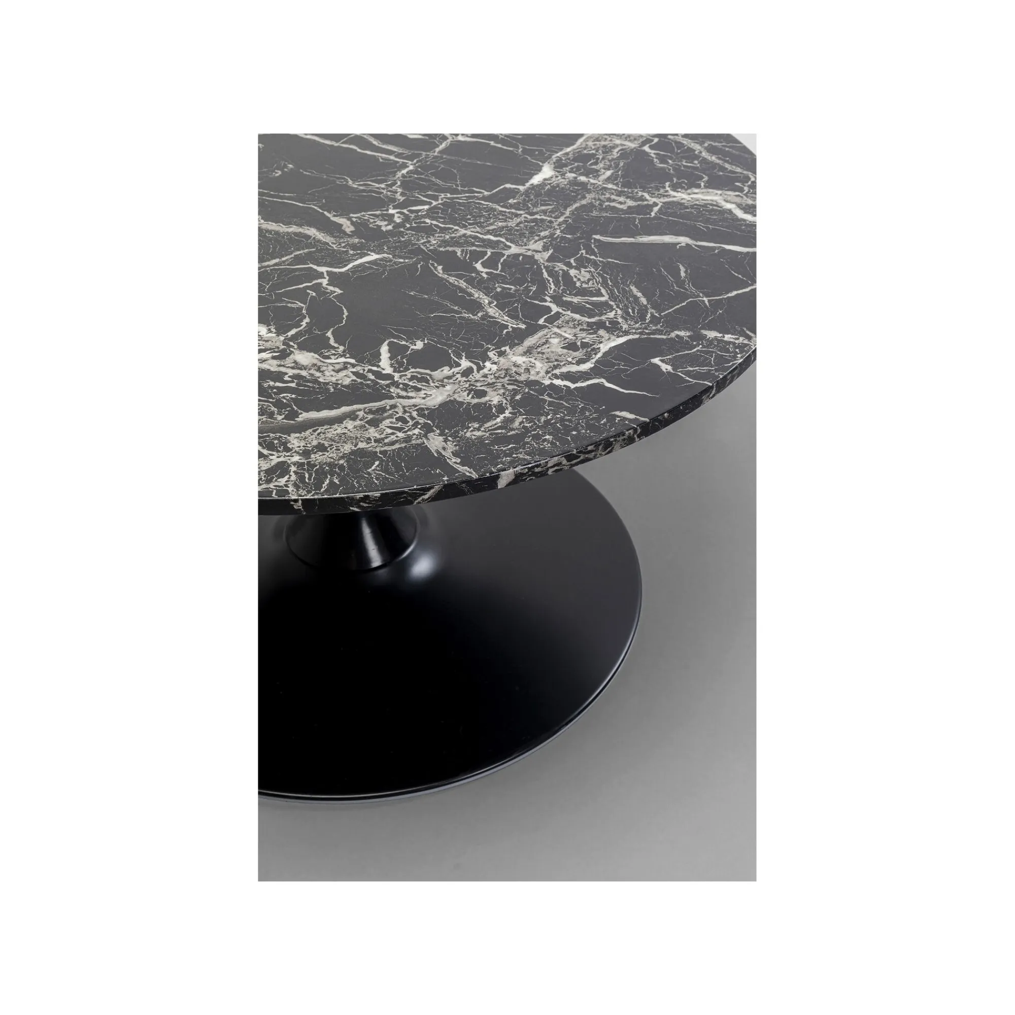 KARE Design Table Basse Schickeria Effet Marbre Noir 80cm ^ Table Basse