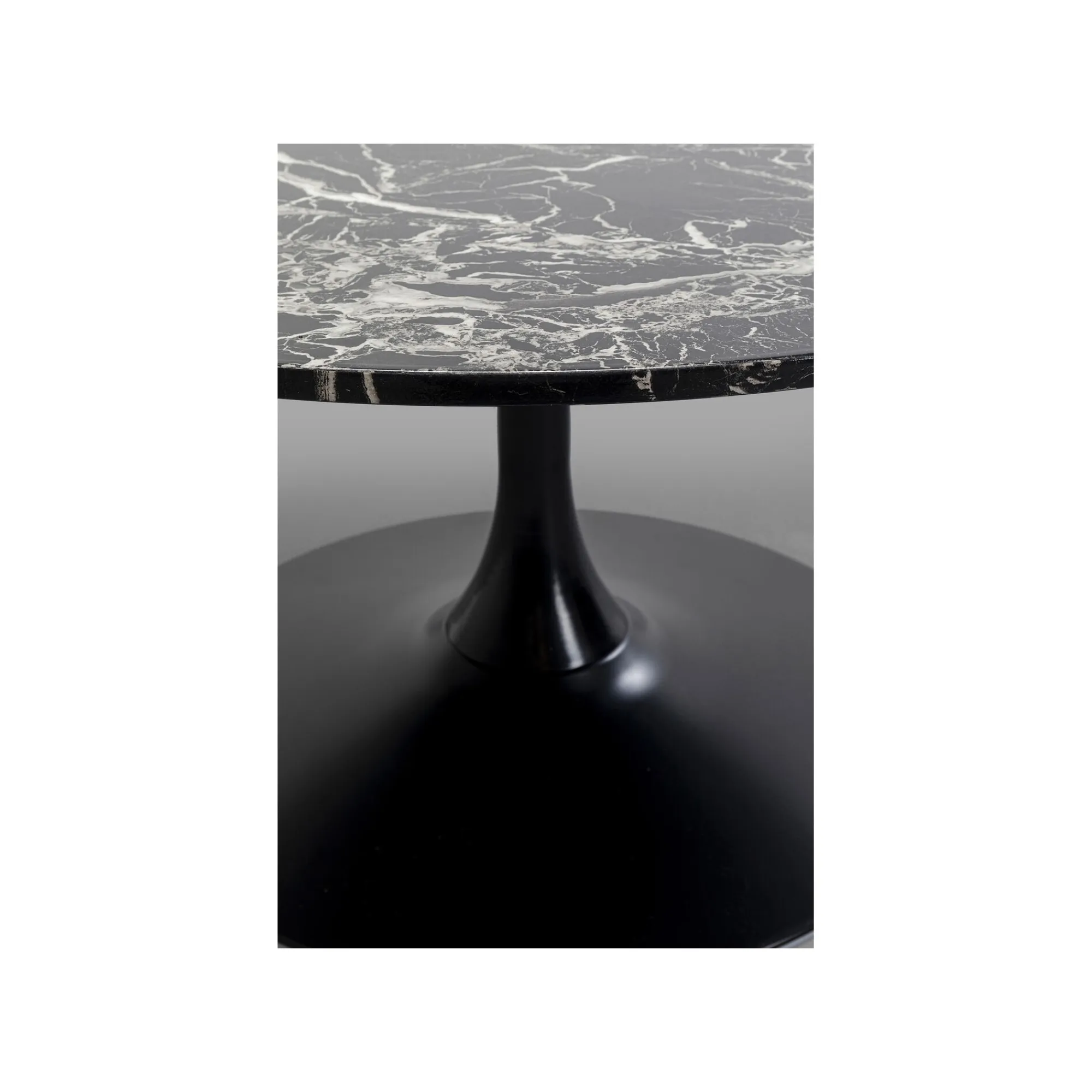 KARE Design Table Basse Schickeria Effet Marbre Noir 80cm ^ Table Basse