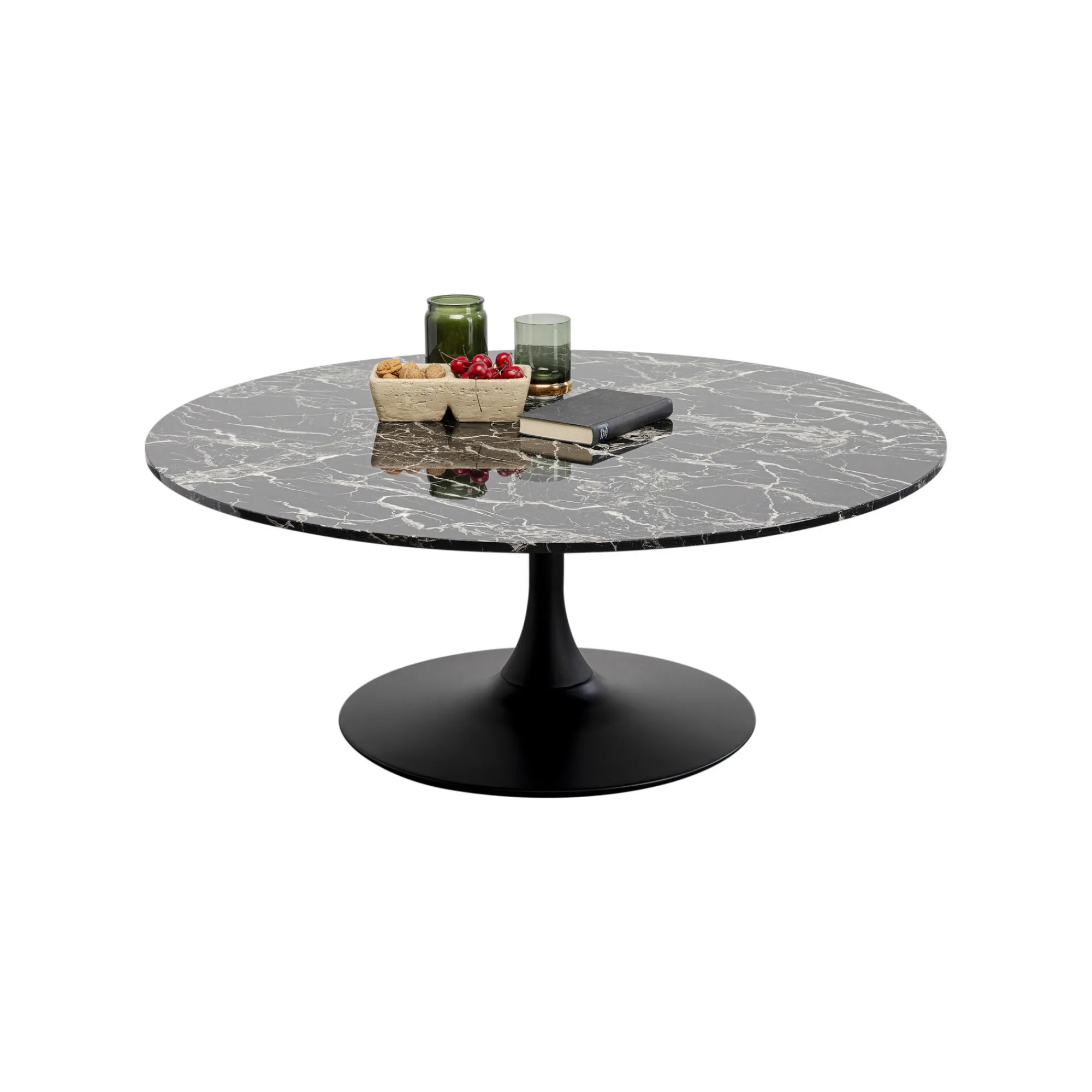 KARE Design Table Basse Schickeria Effet Marbre Noir 110cm ^ Table Basse