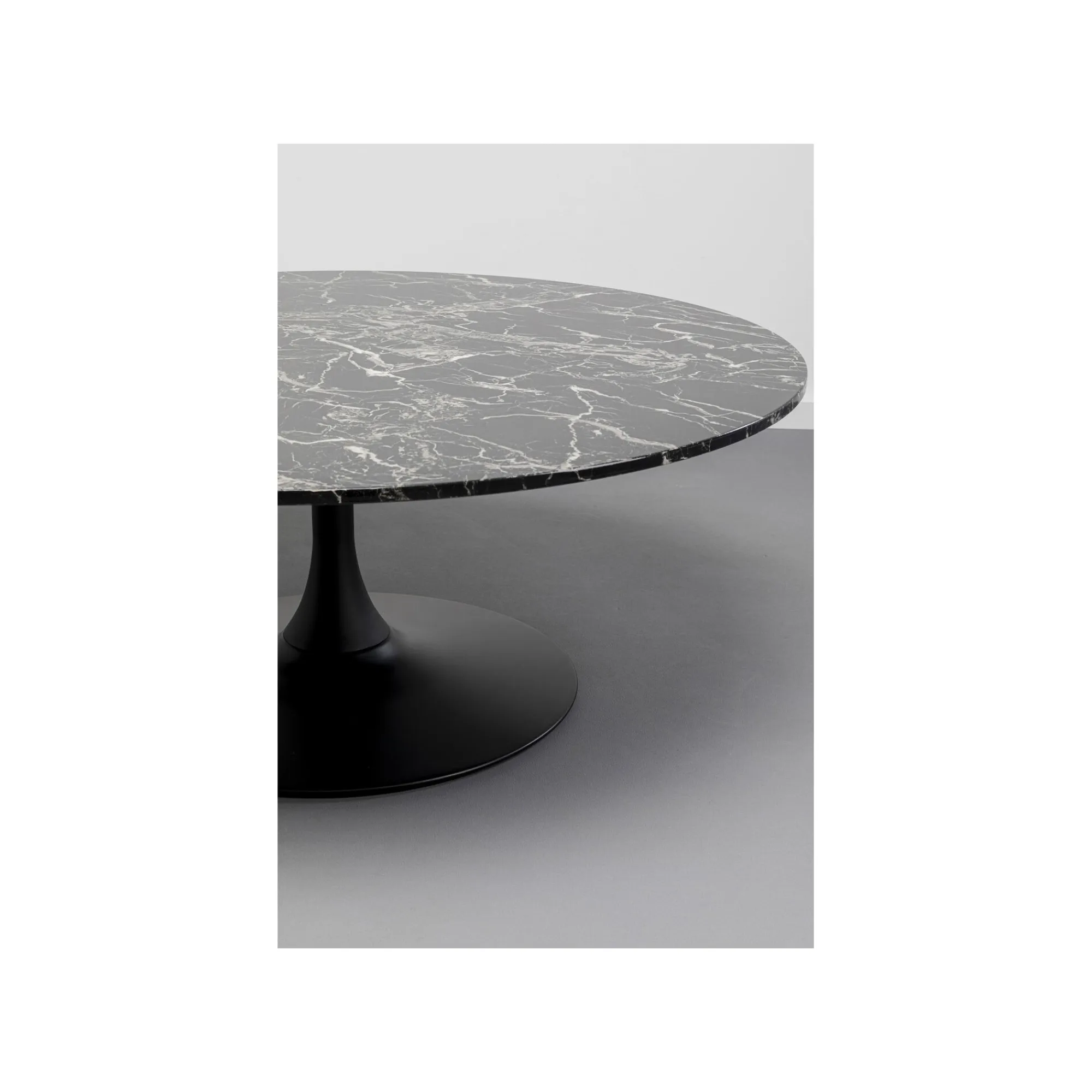 KARE Design Table Basse Schickeria Effet Marbre Noir 110cm ^ Table Basse