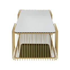 KARE Design Table Basse Wire Double 120x60cm Laiton ^ Table Basse