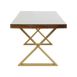 KARE Design Table Conley Cross 180x90cm Pieds Laiton ^ Table