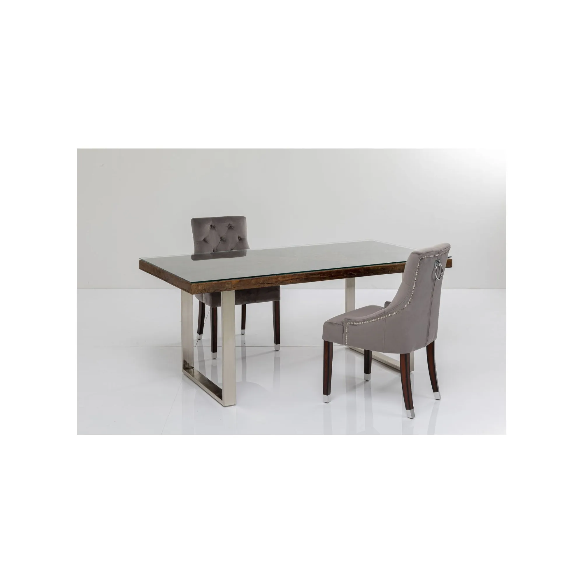 KARE Design Table Conley 180x90cm Pieds Chromés ^ Table
