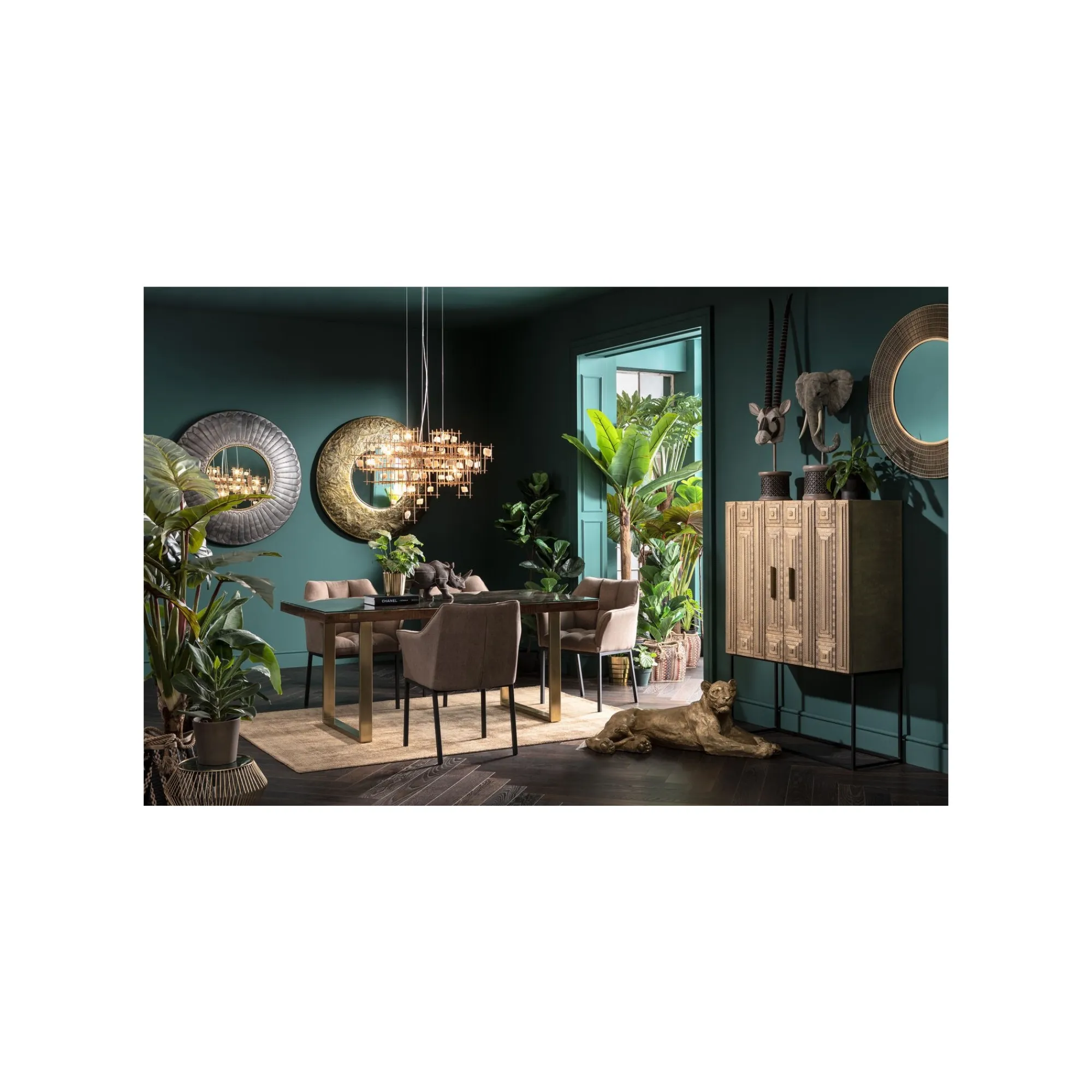 KARE Design Table Conley 180x90cm Pieds Laiton ^ Table