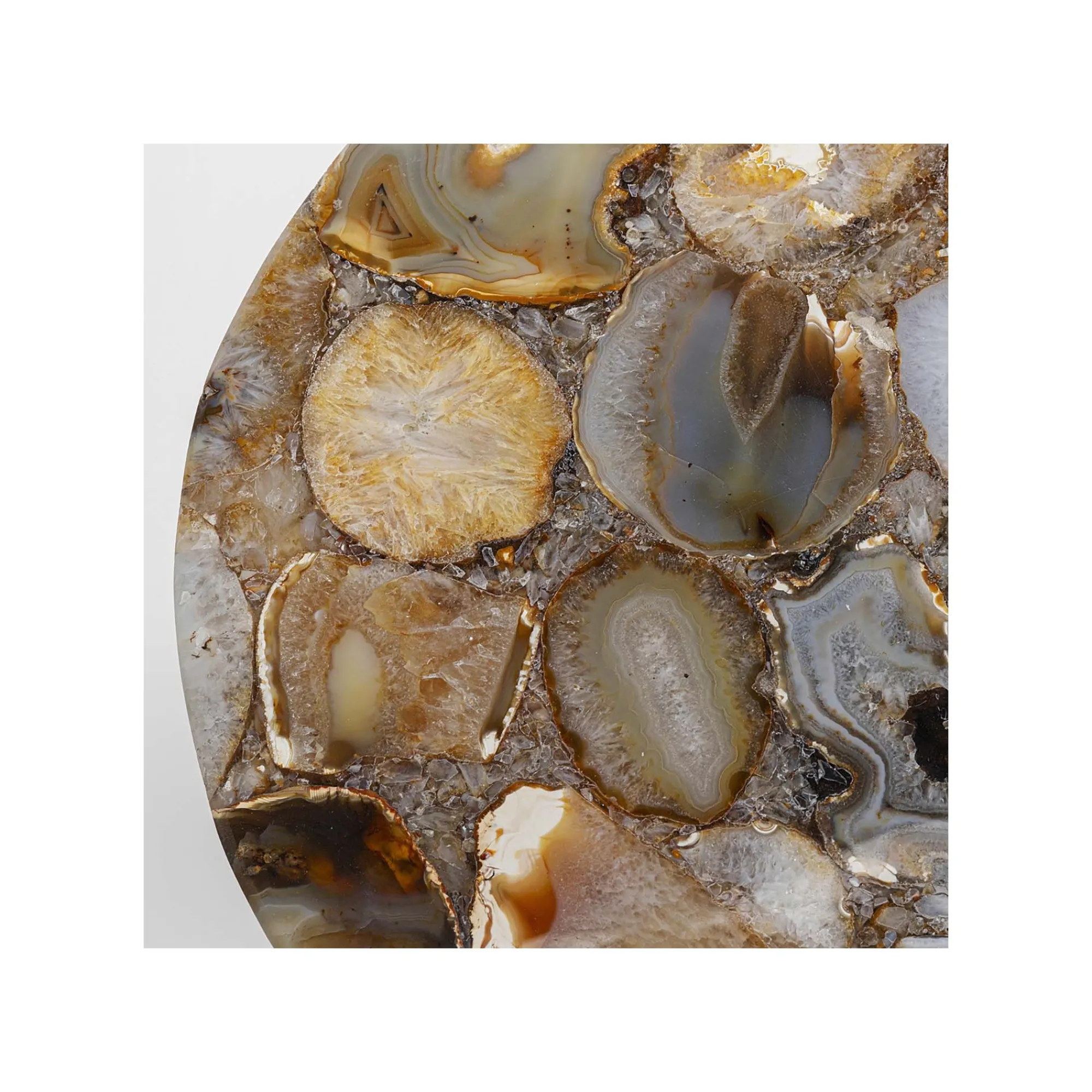 KARE Design Table D'appoint Agate Marbre Blanc 25cm ^ Table D'Appoint & De Chevet