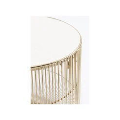 KARE Design Table D'appoint Beam Dorée Marbre Blanc 32cm ^ Table D'Appoint & De Chevet