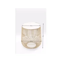 KARE Design Table D'appoint Beam Dorée Marbre Blanc 32cm ^ Table D'Appoint & De Chevet